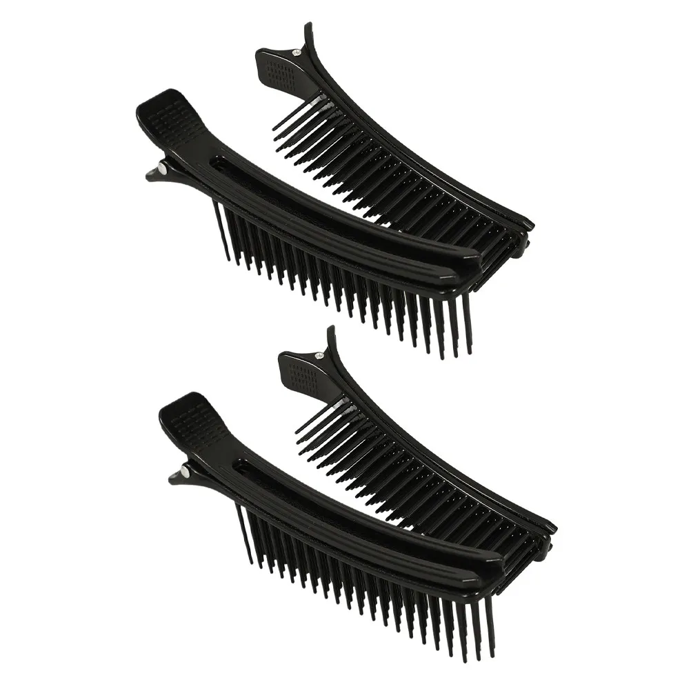 

4Pcs Ergonomic Hair Grip Clips for Sectioning Styling Coloring Built-in Comb Secure Hold Lightweight Salon Hair Stylist Tools