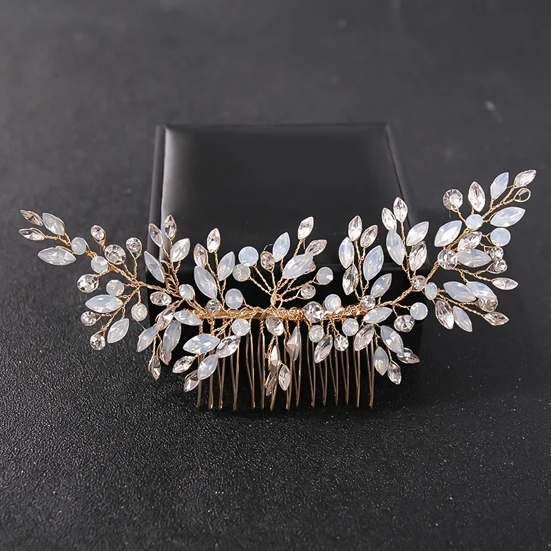 Colore oro fiore cristallo perla matrimonio pettine per capelli accessori per capelli per la sposa donne copricapo ornamenti per capelli gioielli Tiara regalo