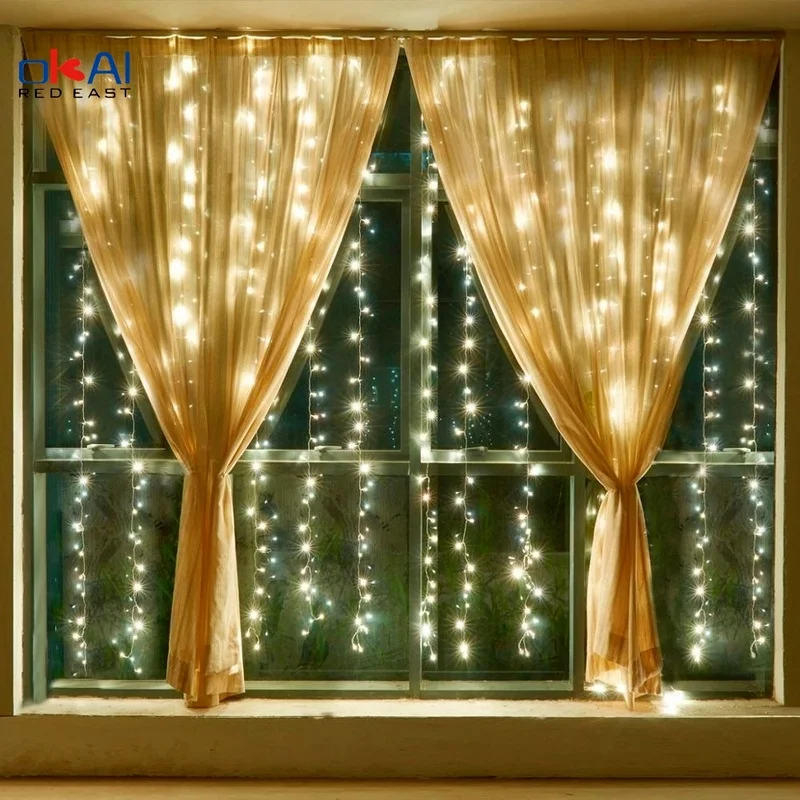 Remote LED String Lights Curtain USB Battery Fairy Lights Garland Led Wedding Party Christmas For Window Home Outdoor Decor
