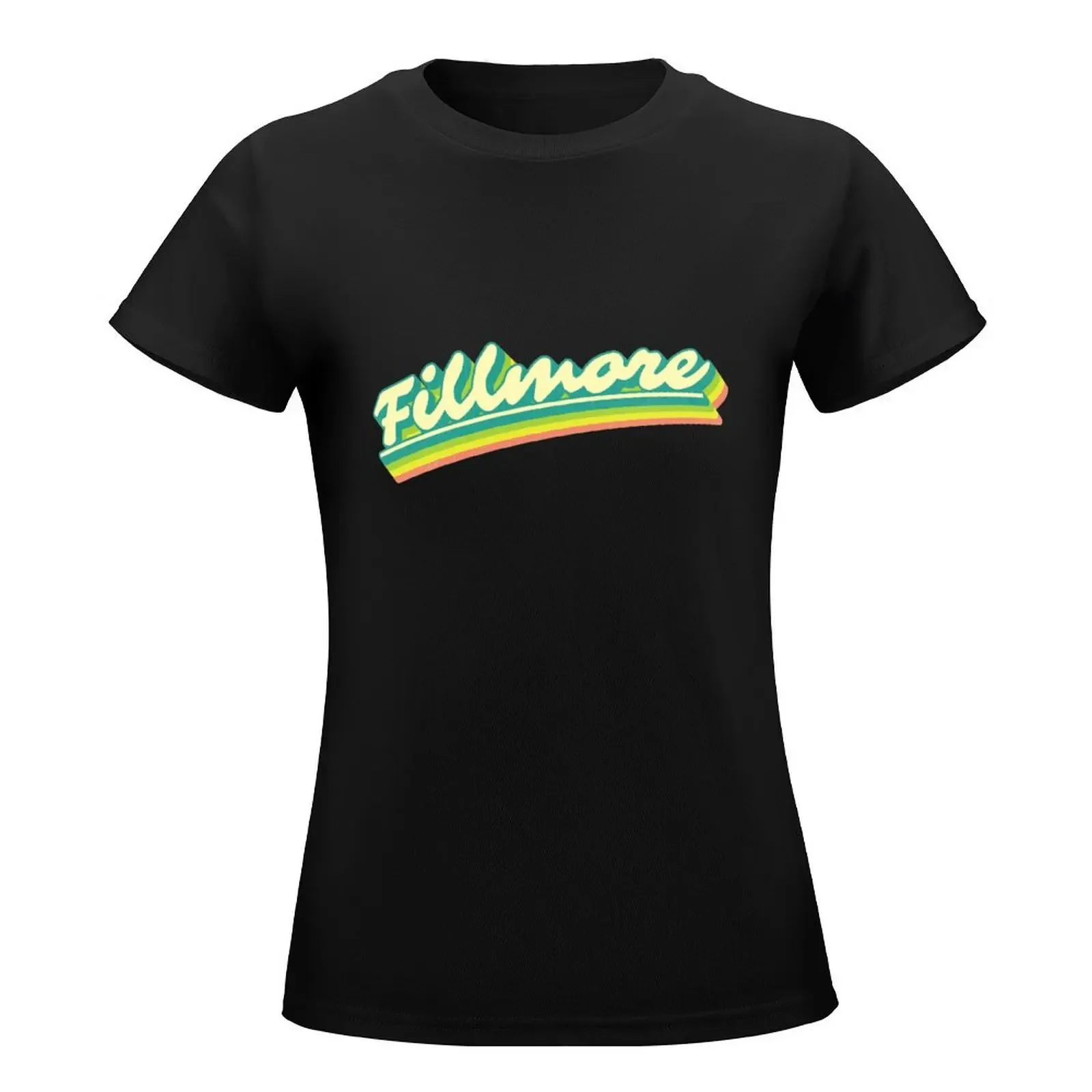 Fillmore | Retro Rainbow T-Shirt plus sizes tops plus size tops cute clothes t shirts for Women loose fit