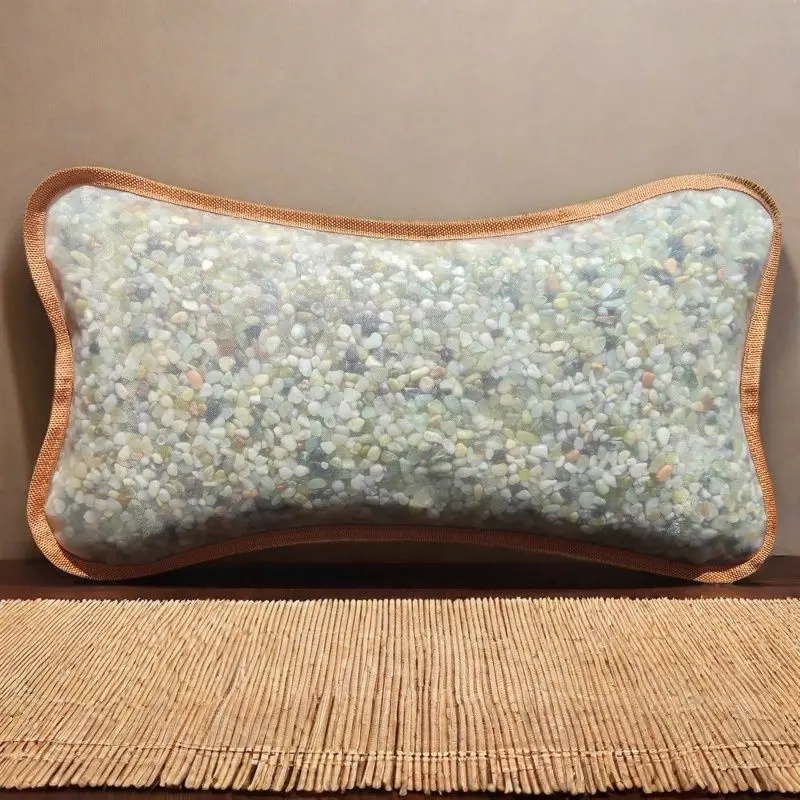 

l Jade Particle Pillow Breathable Cooling Summer Stone Pillow Rectangular ouyu Particle Filled General Use Superior Q...