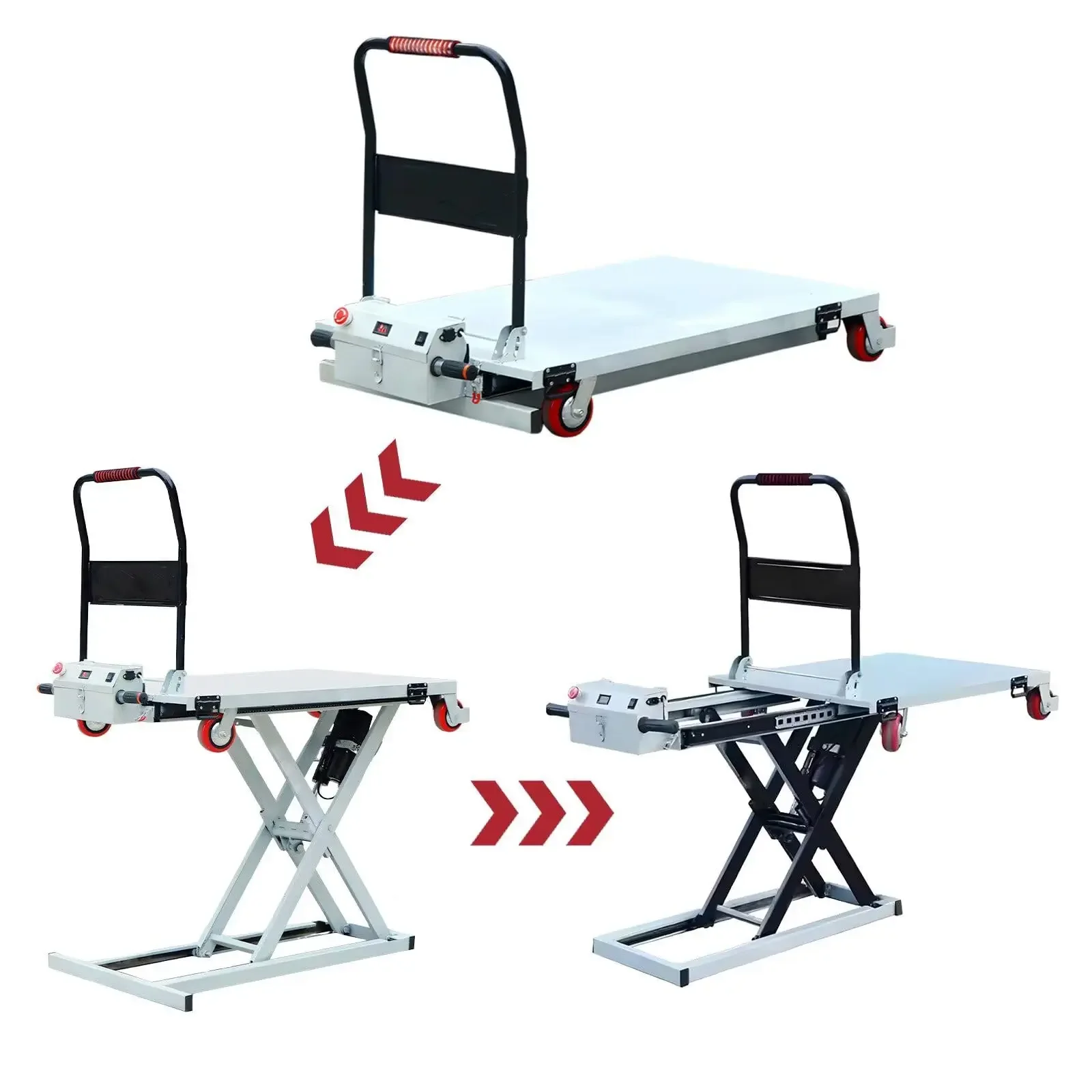 Stainless Steel Hydraulic Lift Table Cart Lifting Height Electric Scissor Lift Platform Electric Lifting Flatbed Handcart