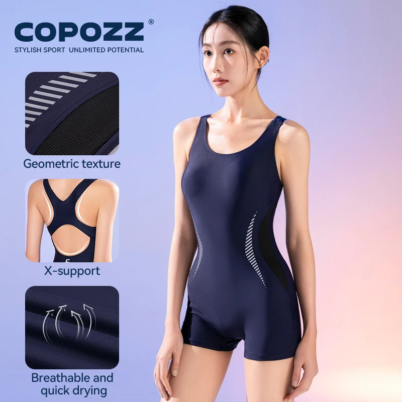 COPOZZ Woman One-Piece Swimsuit Solid Beach Sleeveless Hollow Out U Collar Summer Female Suits Surfing Sport Adult New Swimsuit