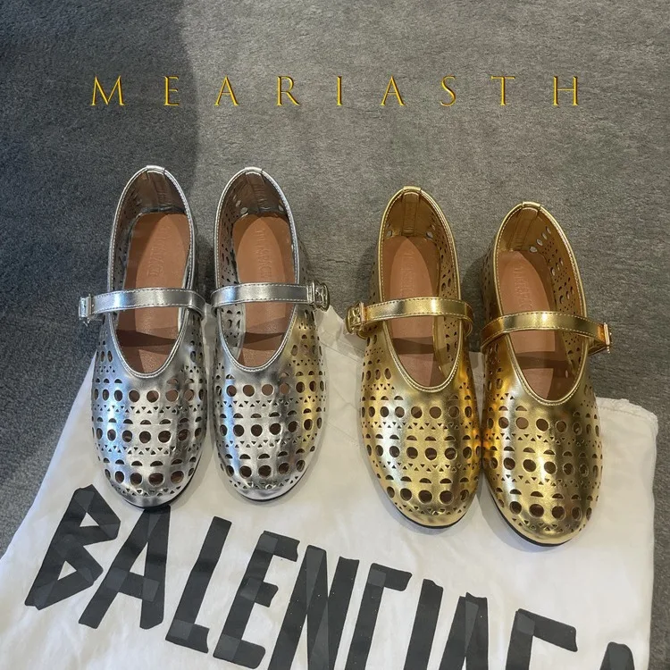 

2025 Summer New Casual Fashion Hollow Women's Shoes Closed-toe Sandals Soft and Comfortable Ballet Flat Commuter All-match
