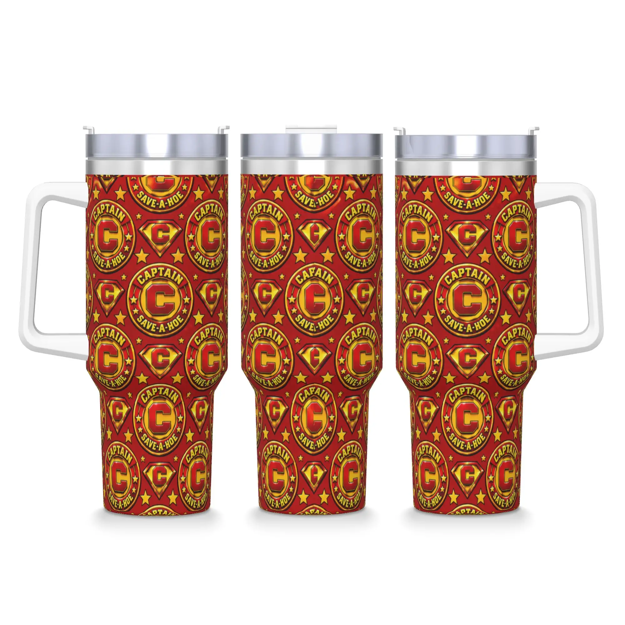 Captain Save a Hoe Stainless Steel Tumbler  Travel Thermal Cups With Straws and Lid Large Capacity Mugs Cup Drinks Water Bottle