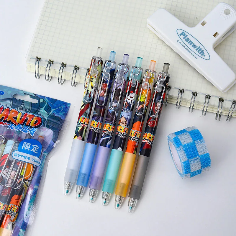 Naruto Ballpoint Pen Anime Press Gel Pen for Writing Notebooks Boy Girl 0.5mm Neutral Pen School Office Supplies Stationery Gift