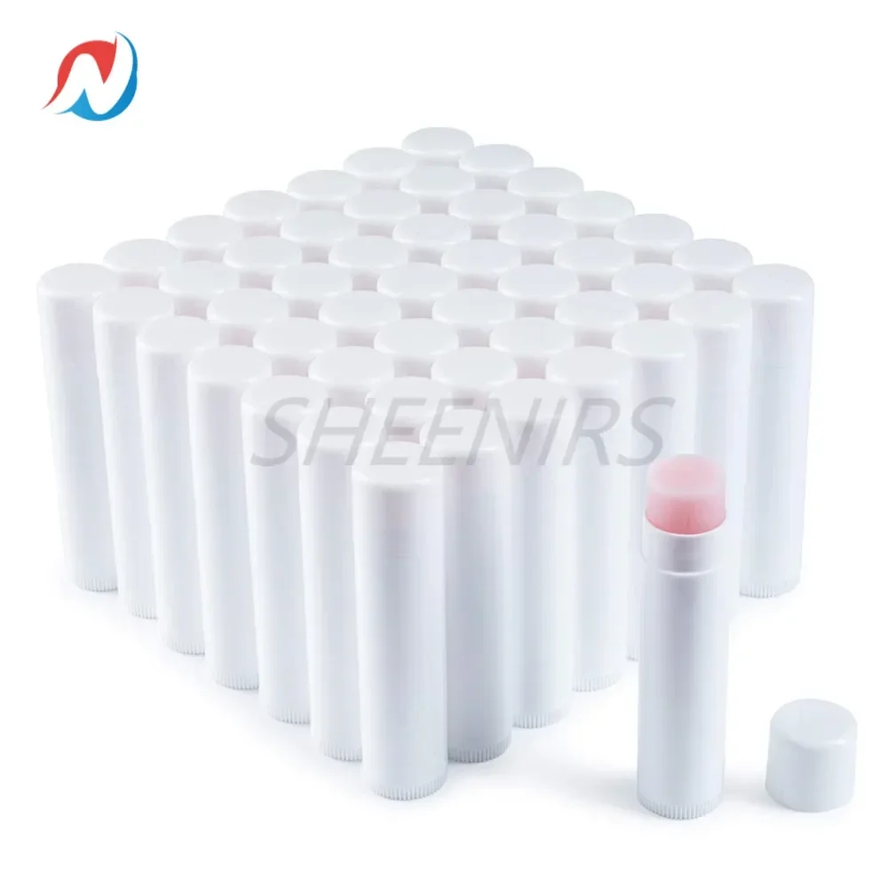 

100pcs 3/16 Oz (5.5 ml) Empty Lip Balm Tubes lipstick container Round with White Caps for DIY Lipstick homemade Lip Gloss Stick
