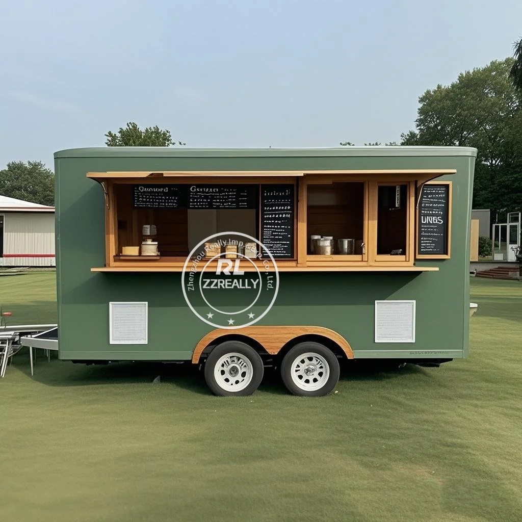 Square  DOT Certified stainless steel  Food Trailer Concession Trailer for Sale Truck Mobile Food Vending Cart