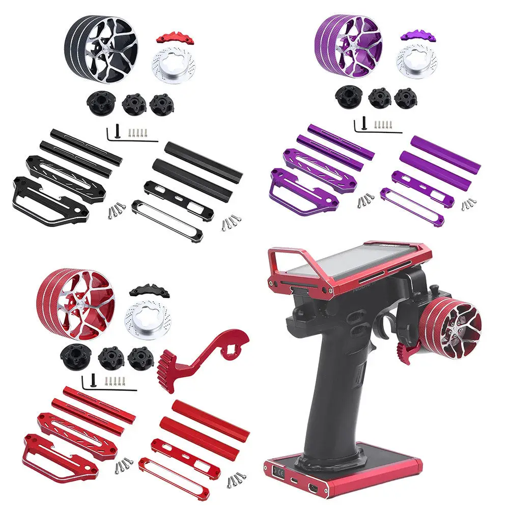 FlySky Noble NB4+ 8CH 2.4G Touch Screen RC Transmitter -Metal Top Bottom Bracket/Handwheel/One-Hand Controller Upgrade
