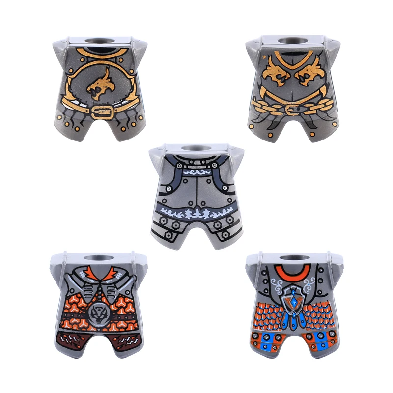 Medieval Lion Armor Vest Wolf Shield Building Blocks Castle Military Eagle Knight Soldier Figures Accessories Weapon Bricks Toys