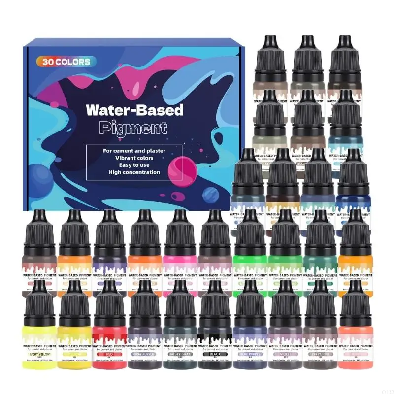 

CORD Sturdy Vibrant 30 Colors 5ml Dye Solution For Concrete And Resin Artwork