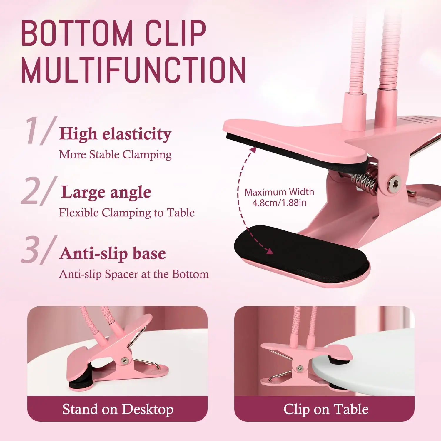 مسمار UV مصباح Led أضواء مجفف مزدوج رئيس الأشعة فوق البنفسجية مرنة كليب على مكتب USB صغير هلام علاج مانيكير باديكير صالون أدوات