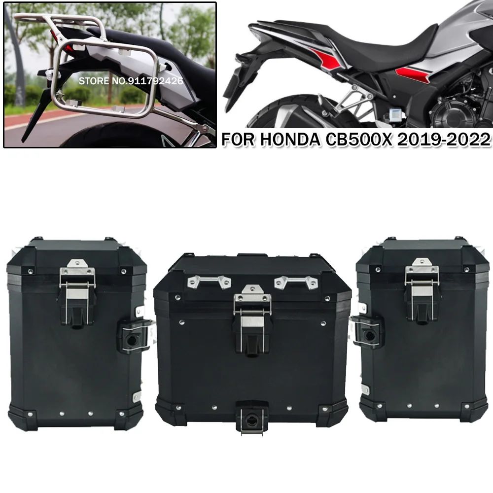 Motorcycle Aluminum Top Case Panniers Rack Luggage Suitcase Side Box Steel Bracket For Honda CB500X 2019 2020 2021 2022 CB 500 X