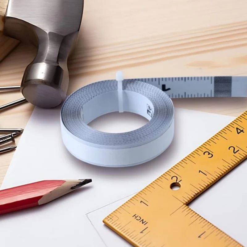 12FT Self Adhesive Measuring Tape Carbon Steel Reverse Direction Workbench Ruler For Home Improvement And DIY Projects