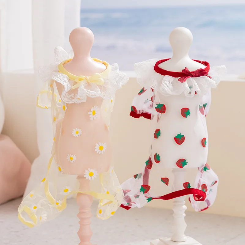 2Pcs Spring/Summer Mesh Hollow Cat Clothes, Thin Breathable Four-Legged Belly Wrap Pet Clothing, Anti-Shedding Home Wear C089