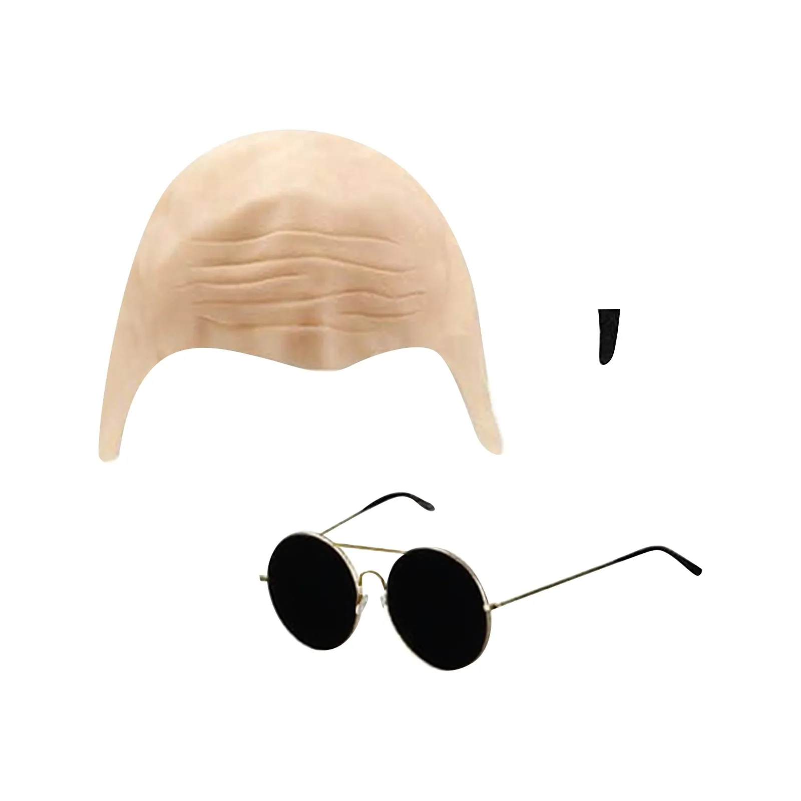 هالوين زي بيتبول تأثيري الدعامة عارية اللاتكس أصلع قبعة سوداء النظارات الشمسية السوداء زي مجموعة الإكسسوارات اكسسوارات الهالوين #4