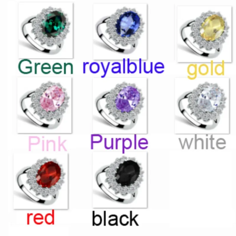 AAAA+ real zircon stone Royal Blue Ring William Kate Queen Crystal fashion jewelry dropshipping girl birthday gift quality lover