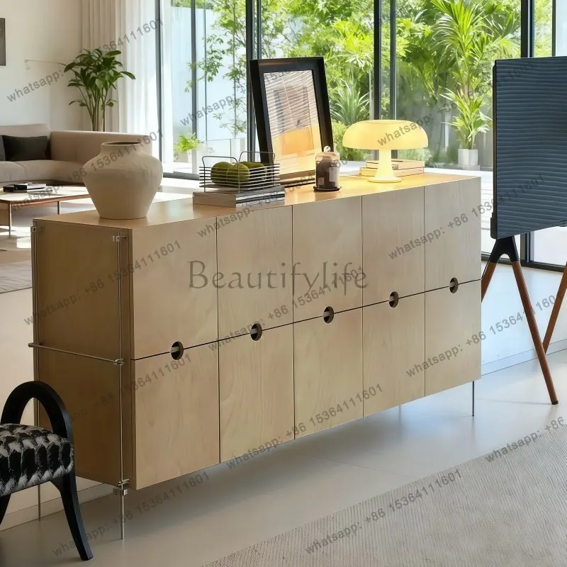 Nordic Wooden Living Room Cabinets Decoration French Storage Living Room Cabinets Modern Narrow Meuble