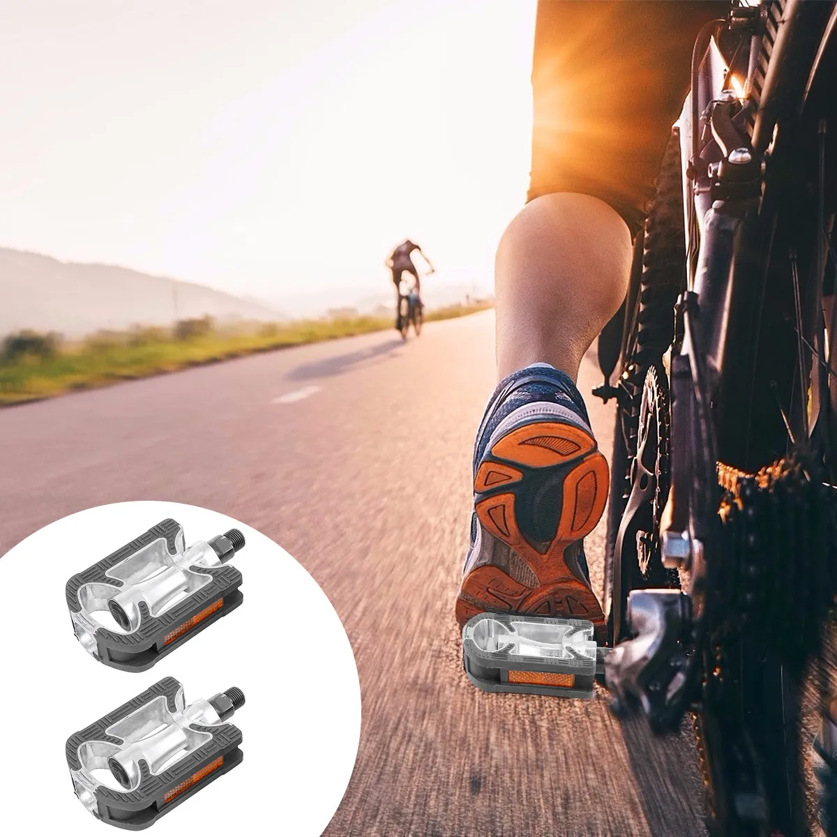 

2Pcs Comfortable and Safe Flat Pedals Small Friction Coefficient Labor-Saving Cycling Accessory Black Bike Pedal