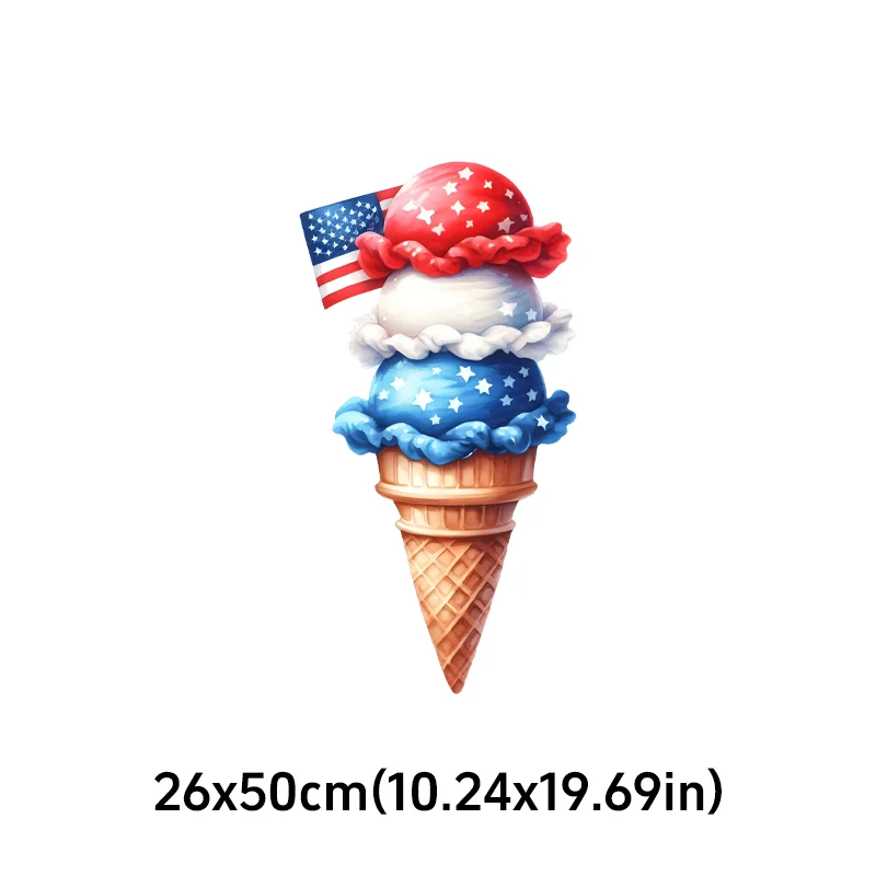 Large Car Sticker American Flag Cone Ice Cream Door Car Decal UV Print For SUV Pickup Scratch Cover DIY Body Decor