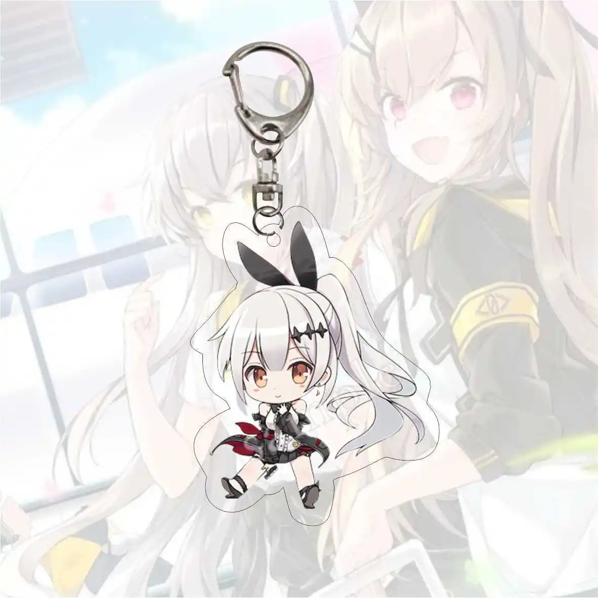 Game Girls Frontline Keychain Doll Anime UMP9 STAR-15 M4A1 M16A1 UMP45 RO635 Acrylic Keyring Pendant for Gift view 2