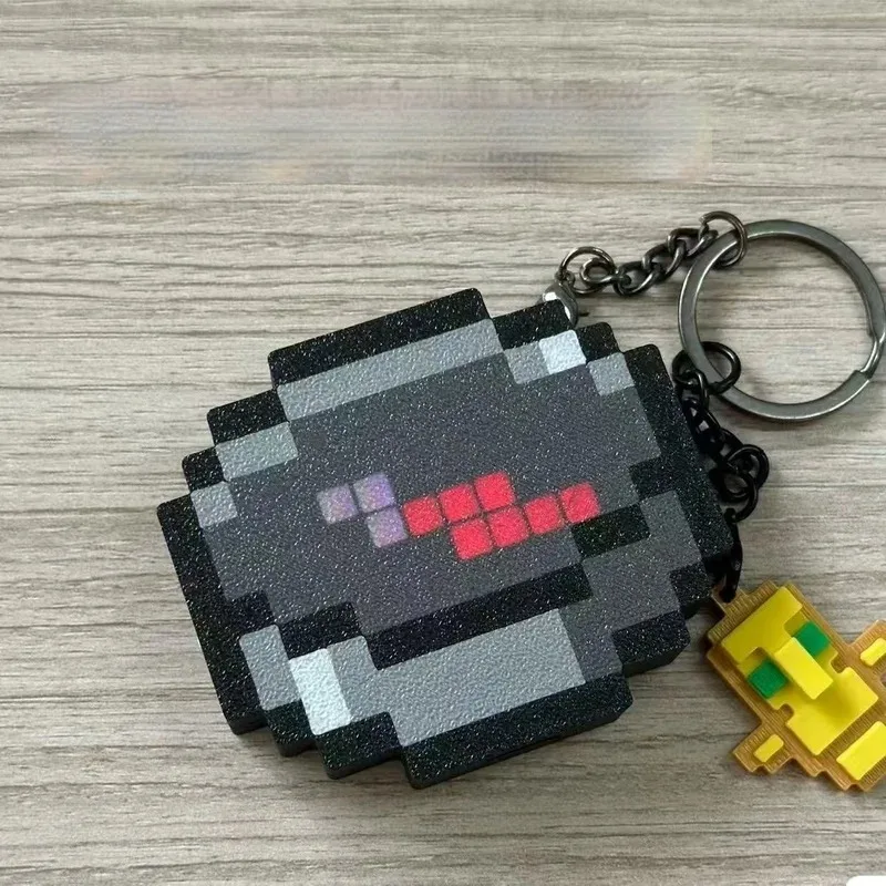

3d Printed Mc Compass Magnetic Gaming Keychain Pixel Style Pendant Simple Design Kids Birthday Gift Home Decor Craft