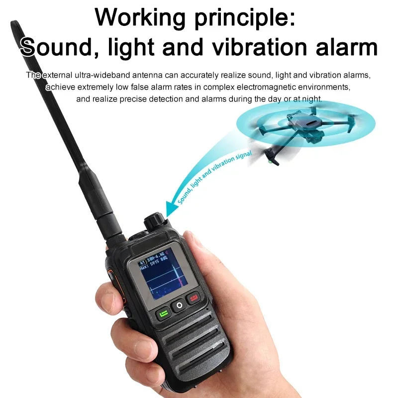 NDCOMPUTING Full-Band 30-6400MHz Handheld Detector Security & Protection Product To Defend Flying Drones Up To 2km