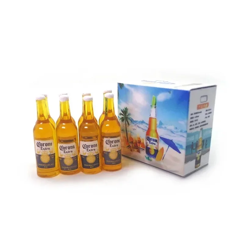 1/12 Dollhouse Miniature Food Play Life Scene Mini Beer 1 Case 8 Bottles Doll Accessories Toys