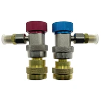 Adaptateur rapide de connecteur R134A à R1234yf, connexion latérale haute et basse réglable, sans fuite pour réfrigérant AC 3