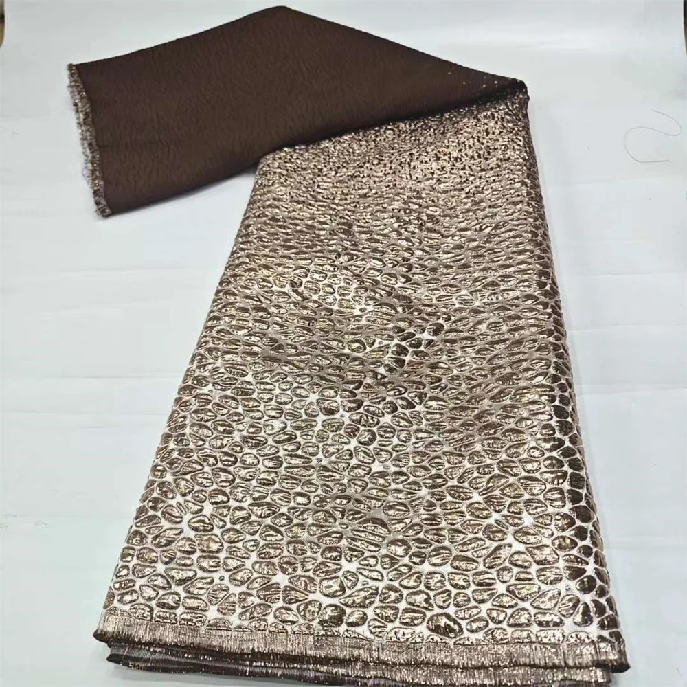 Tela de encaje Jacquard para vestidos de fiesta, tejido africano brocado, diseño nigeriano de alta calidad, 2024