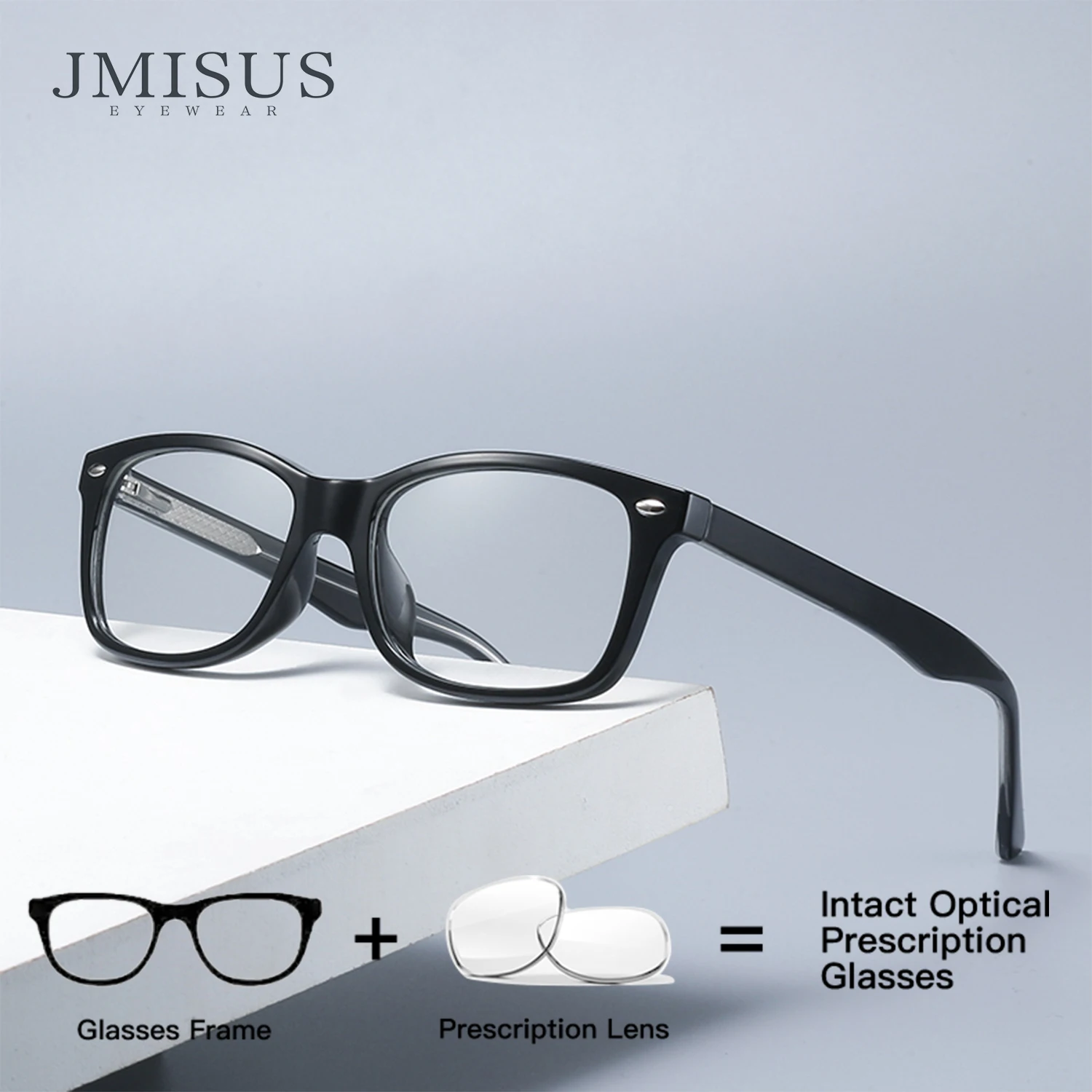 

JMISUS Classic Design Square Prescription Glasses Women Men Spring Leg Myopia Eyewear Fashion Rectangle Progressive Eyeglasses