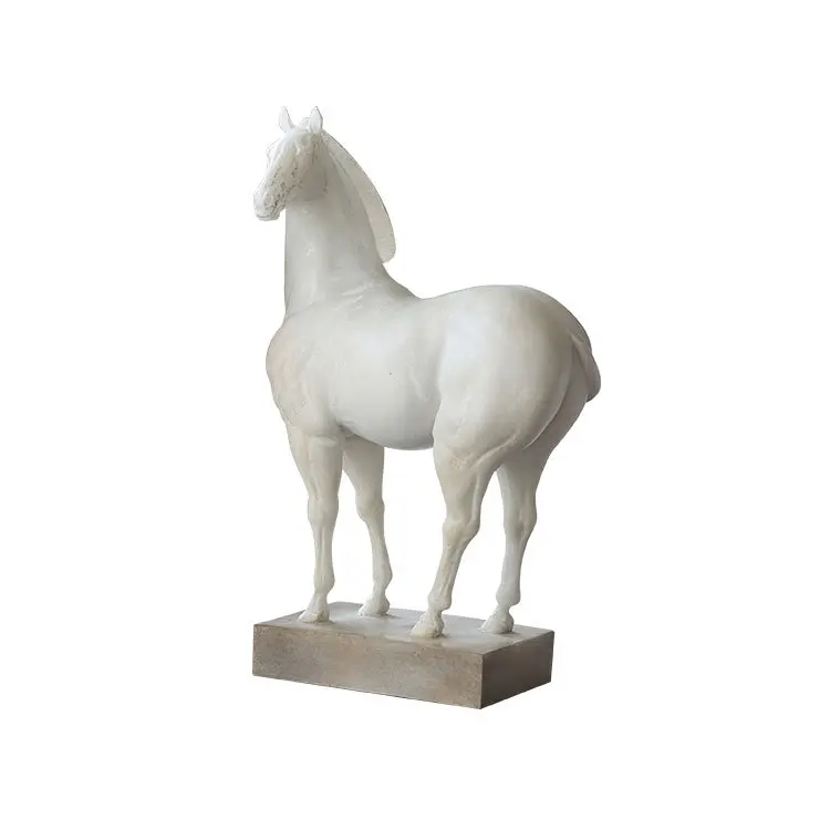 

New Chinese retro white horse sculpture ornament home accessories white horse living room hotel
