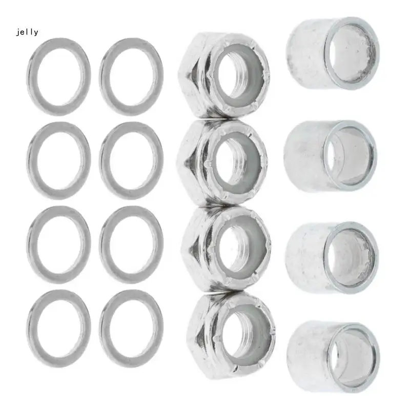 448C Skateboard Truck Speed Set Round Metal Spacers Washers Repair Nut Washers Set