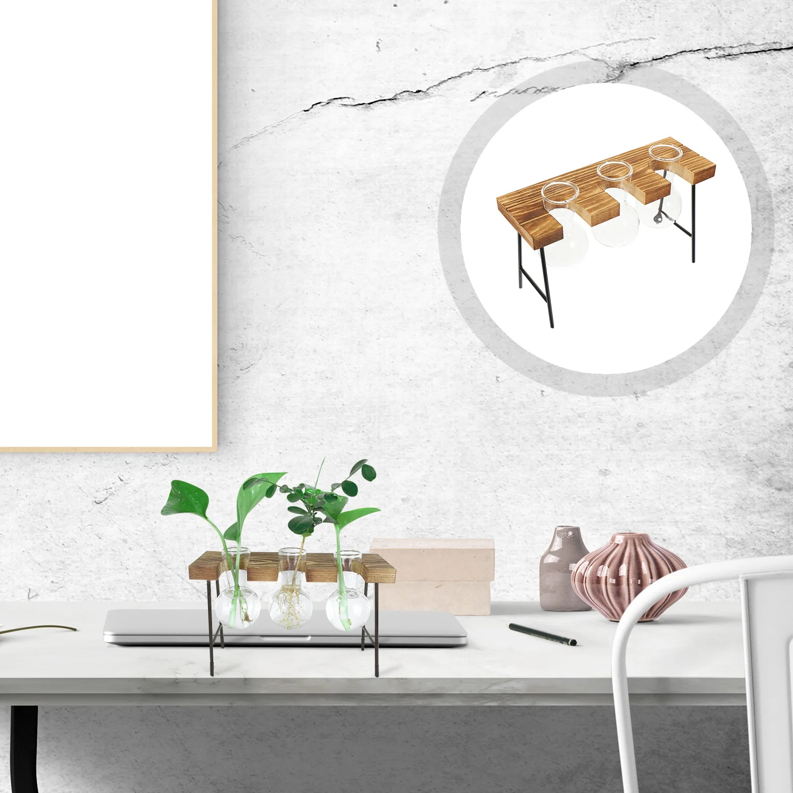 

Bottle Planter Desktop Propagation Station Vase Hydroponic Plants Glass Holder Container Pots Terrarium Flower