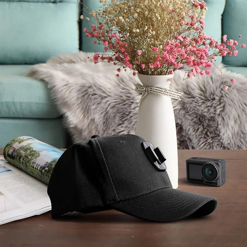 Berretto da baseball Cappello con supporto per action camera Supporto in tela Cappello da sole per GoPro Hero 13 12 11 10 9 DJI Action 5 4 3 Insta360 X4 X3