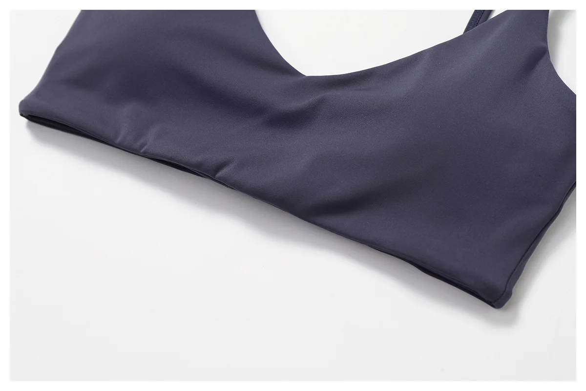 Sommer Neu Damen V-Ausschnitt Sport-BH Push-Up Bandeau-BH Fitness Rückenfreies Crop-Top Damen Workout Yoga Unterwäsche – Detail 5