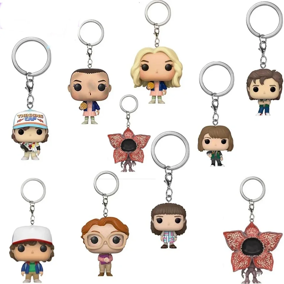 Personajes de juego calientes ELEVEN DUSTIN Barb Steve Robin figura de flor comiendo hombre juguete figura de vinilo cosas de bolsillo llavero modelo Juguetes ﻿
