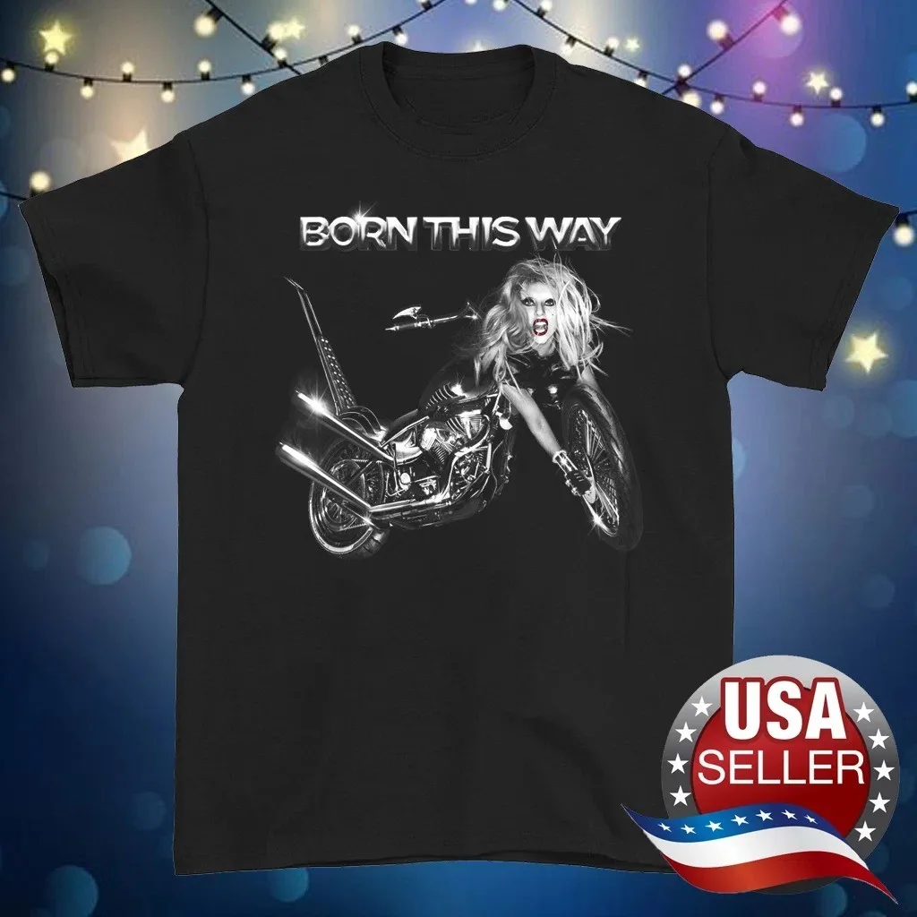 Lady Gaga born this way black T-shirt Unisex tee All sizes S-5Xl PP2866