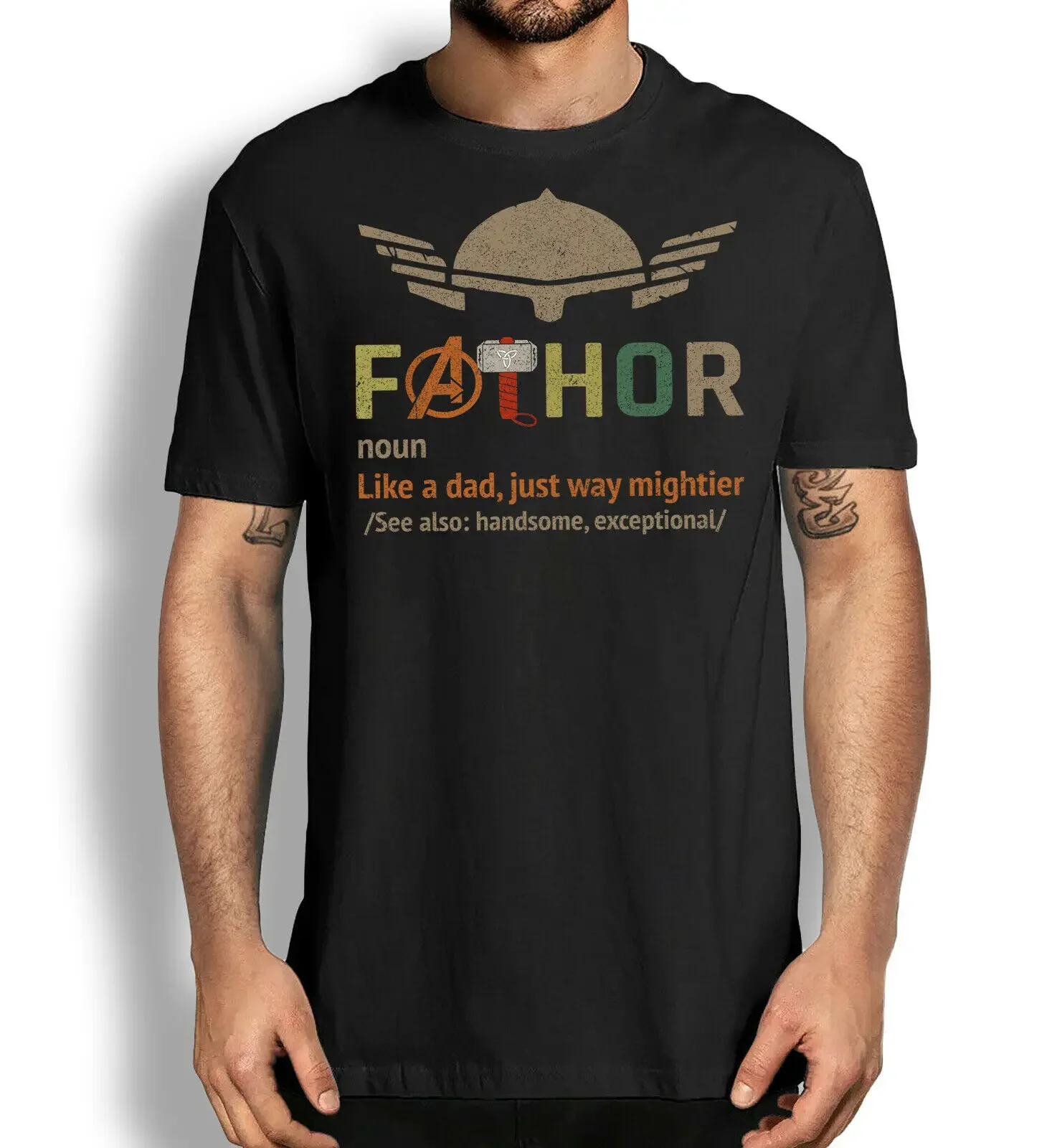 Винтажная футболка с изображением героев, папы, подарков, FaThor, как папа, клуб, путь, мощный герой, День отца