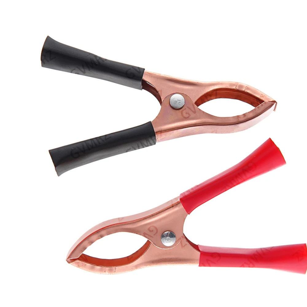 2PCS 50A Black Caravan Van Battery Test Lead Clips BAlligator Clips Red +30A 70mm 80mm Crocodile Car 50A