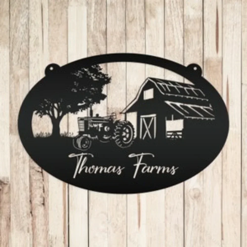 Personalized Tractor Barn Metal Sign,The Ideal Family Farm Gift. Full of Custom Rural Allure, Stirring Countryside Recollections