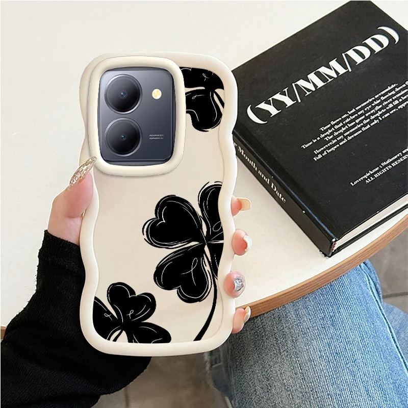 محظوظ CloverWave جراب هاتف ل VIVO V25 V27 V27e V29 V29e V30 V30e Y03 Y17 Y17S Y22s Y28 Y29 Y36 Y39 Y400 Y78 غطاء ناعم