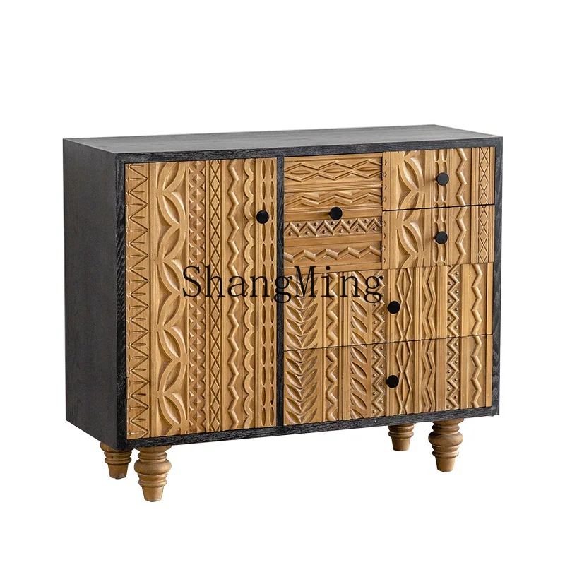 

LXY retro entrance entrance storage cabinet in the antique style dining side against the wall bedroom storage cabinet