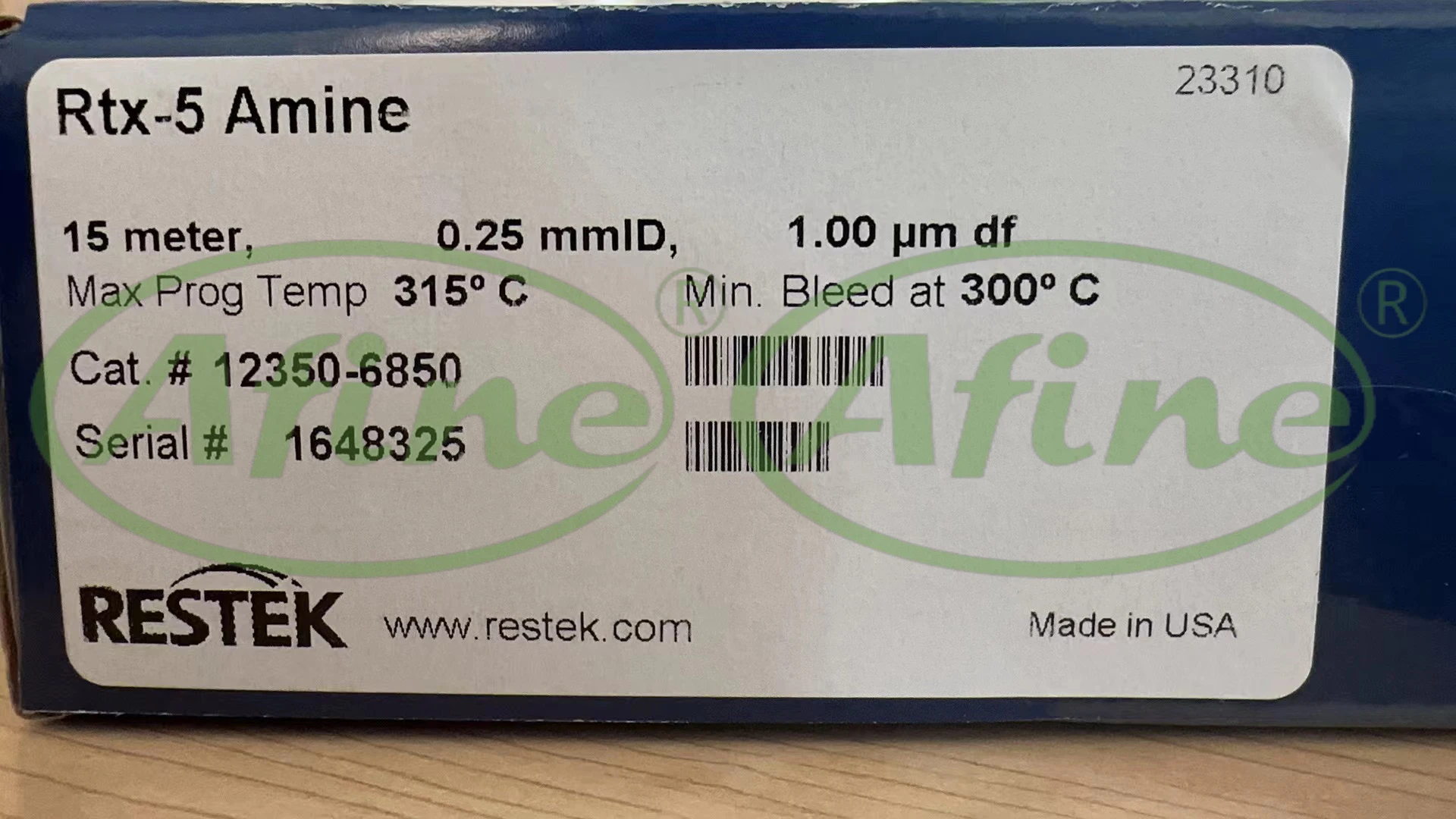 

AFINE Restek 12350-6850 15m x 0.25mm ID, 1.00µm RTX-5 AMINE Capillary Column, 5in Cage for HP