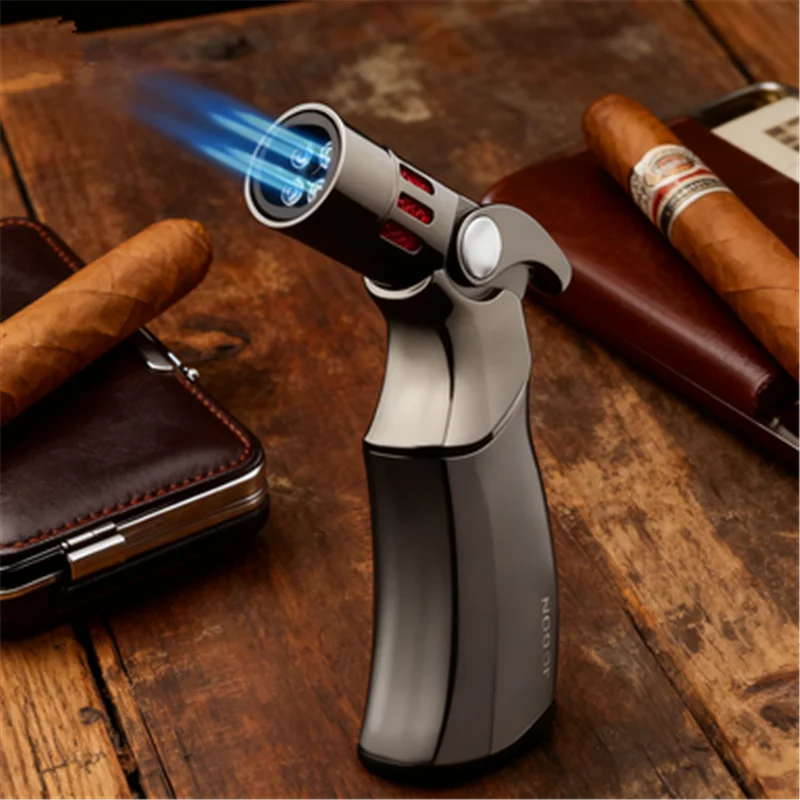 Zhongbang ZB659 Four Straight Point Desktop Welding Gun Cigar Moxibustion Lighter Incense Barbecue Baking