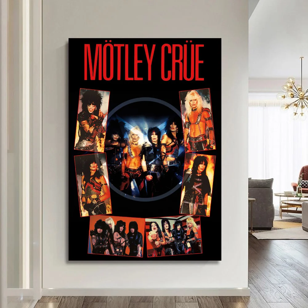 Popular Band Motley-C-crues Vintage Posters Sticky Whitepaper Prints Posters Artwork Posters Wall Stickers