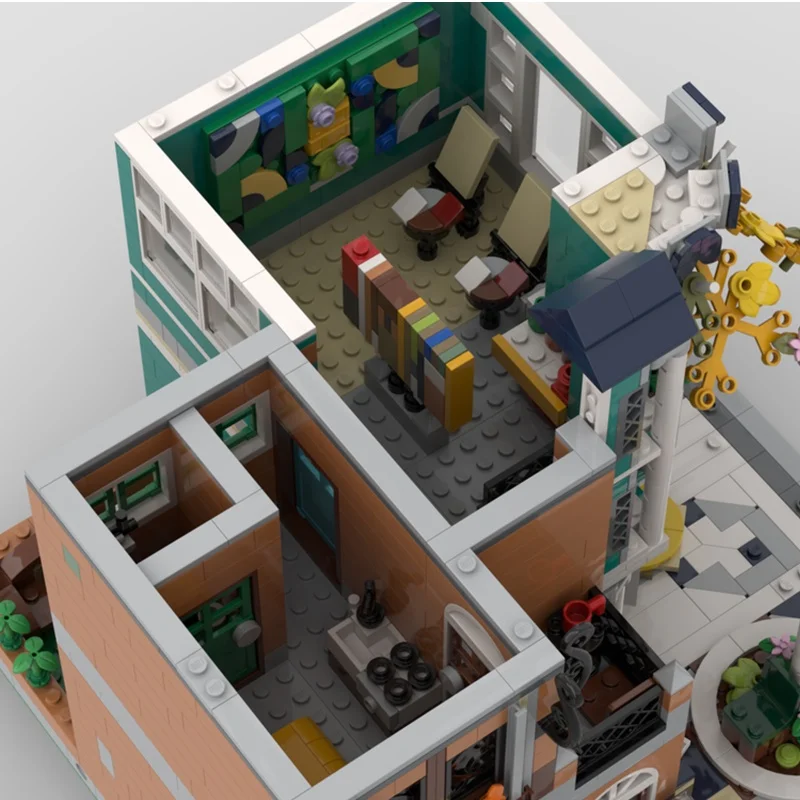 2045pcs MOC Berkenkunst Antieke Hoek Gemodulair Modelbouw Speelgoedblokken Architectuur DIY Idee Kerstcadeaus Onderwijs Baksteen