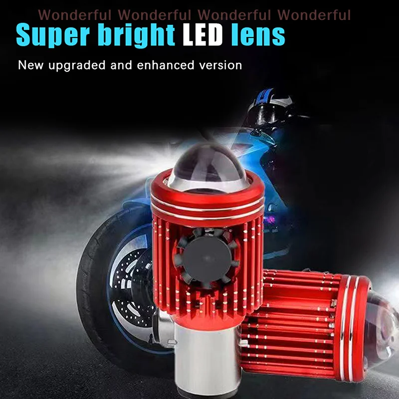 

Motorcycle Head Lamp - H4/H6 12V LED Bulb - 8000LM High Low Beam Dual Color White-Yellow Moto Spotlight