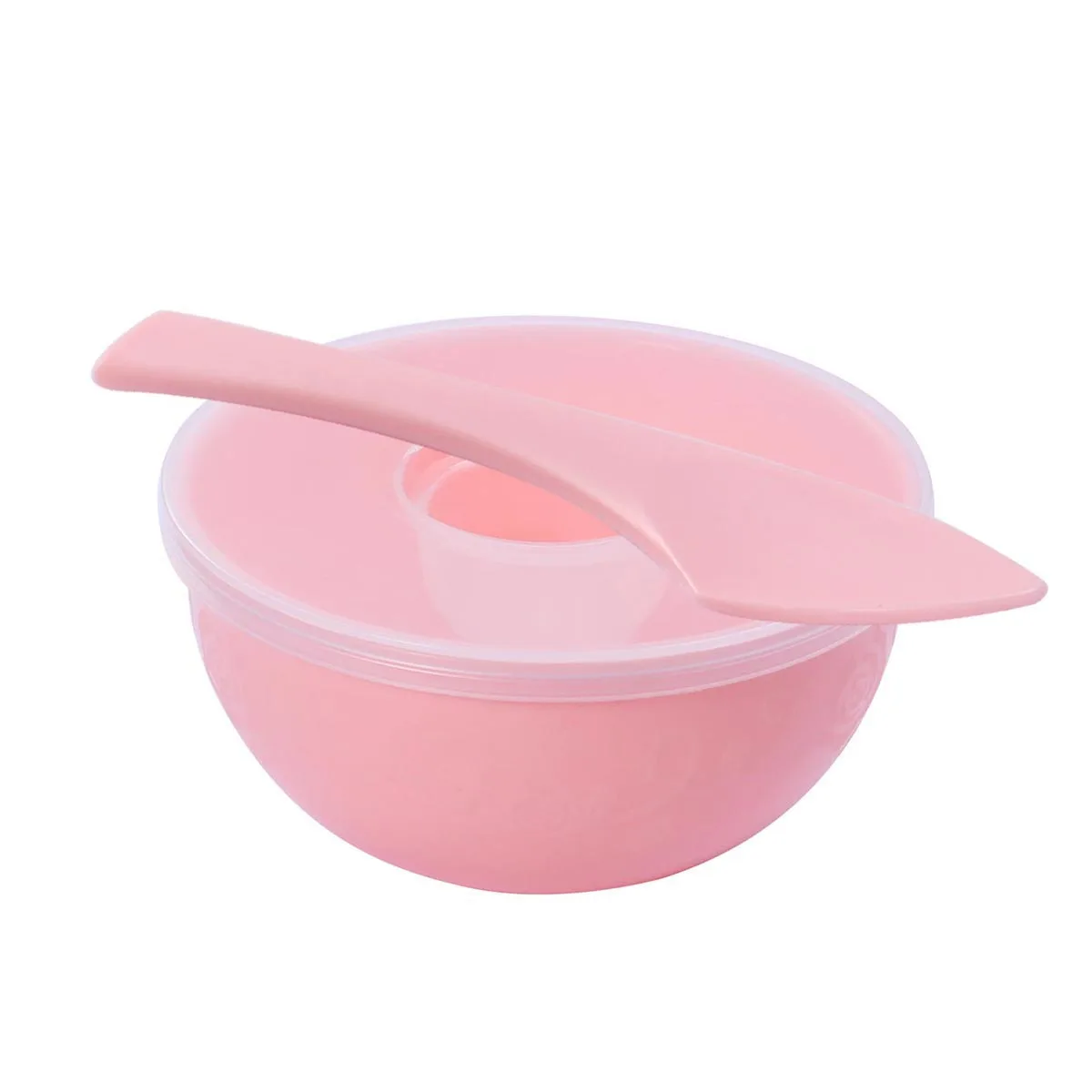 3 in 1 Facial Mask Bowl Stick Cover Set Pink Plastic DIY Makeup Tools Skin Care Mixing Kit for Ladies Girls