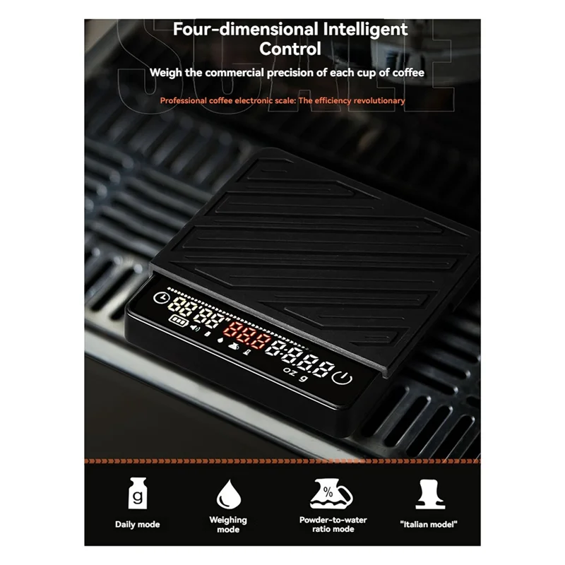 TAIGH-Electronic Hand-Brewed Coffee Scale/Smart Powder-Water Ratio Flow Rate Monitoring Scale/Coffee Measurement Tool